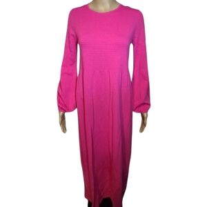 Pomander Place Dress Pink Lennox Maxi  Balloon Sleeve Womens Size M
